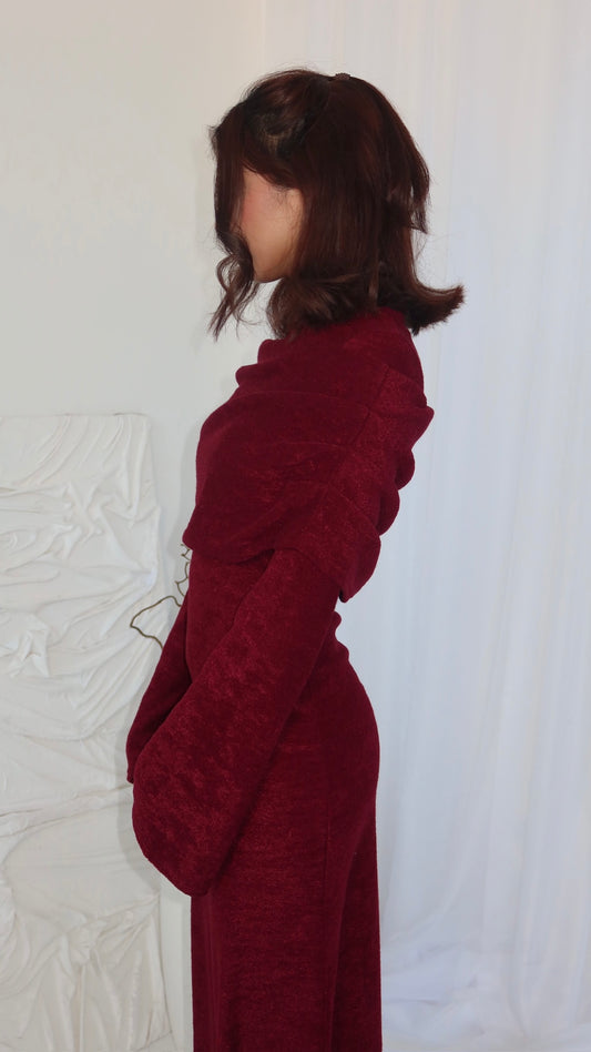 Aria Off-Shoulder Dress - Wine