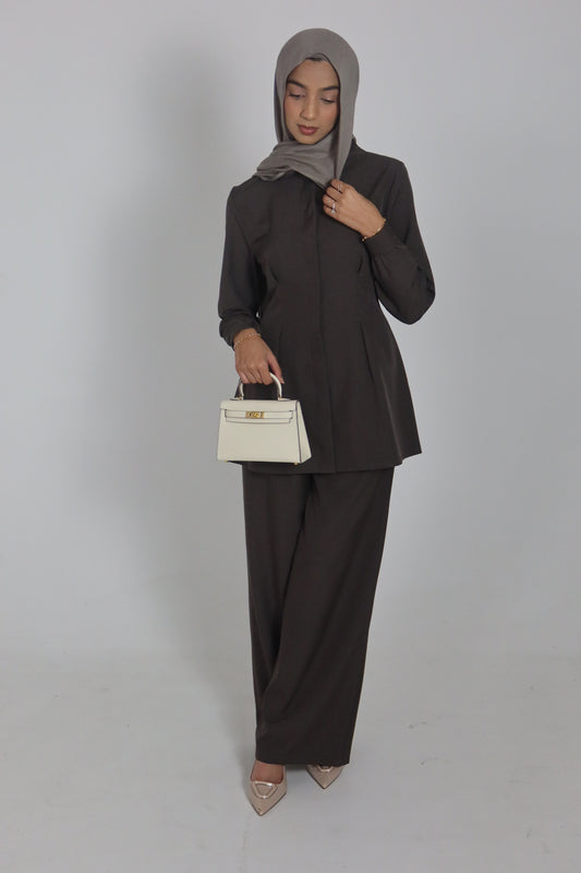 Sierra Pleated Tailored Shirt And Trouser Set