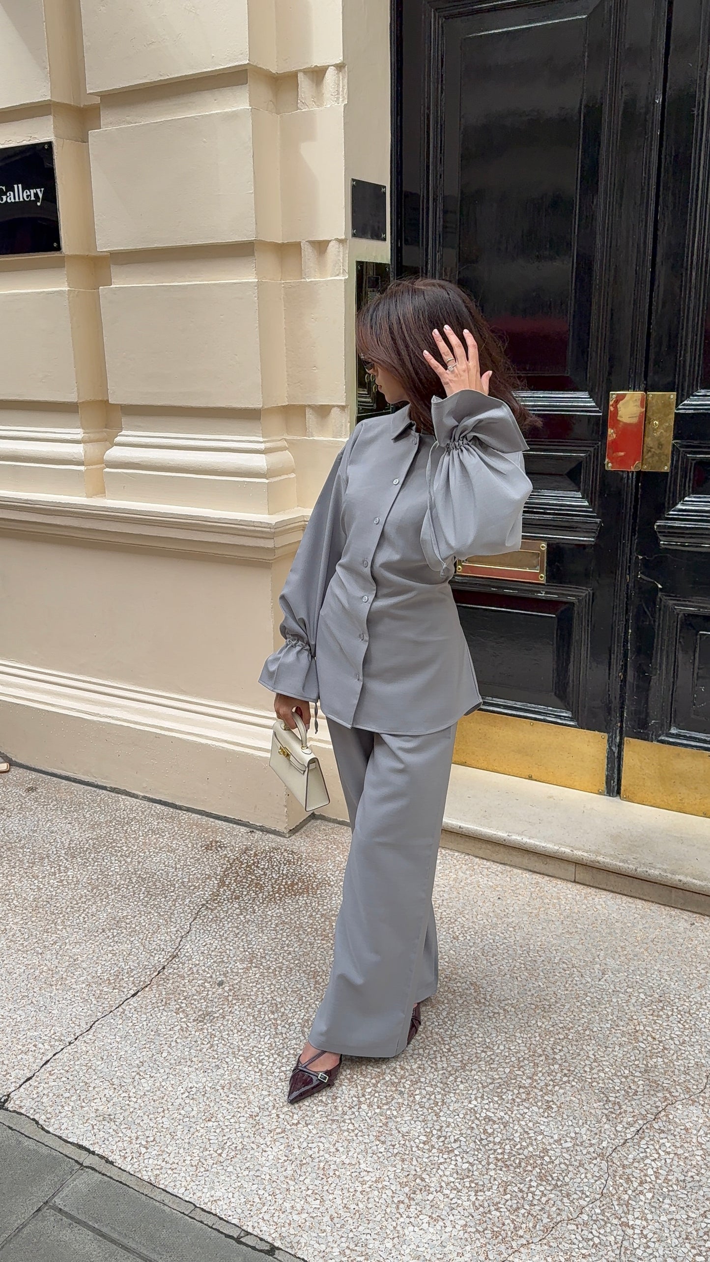 Ayla Tie Back Structured Shirt And Trouser Co Ord Set