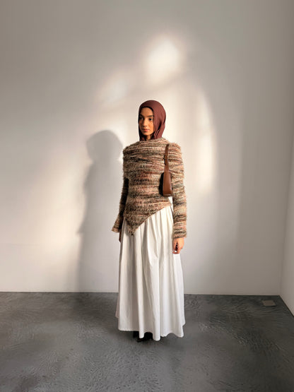 Modest Off the shoulder Top with asymmetric design 