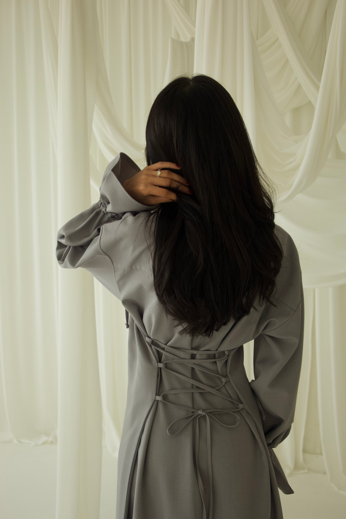 Nora Structured Tie Back Maxi Dress