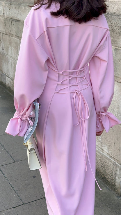 Nora Structured Tie Back Maxi Dress