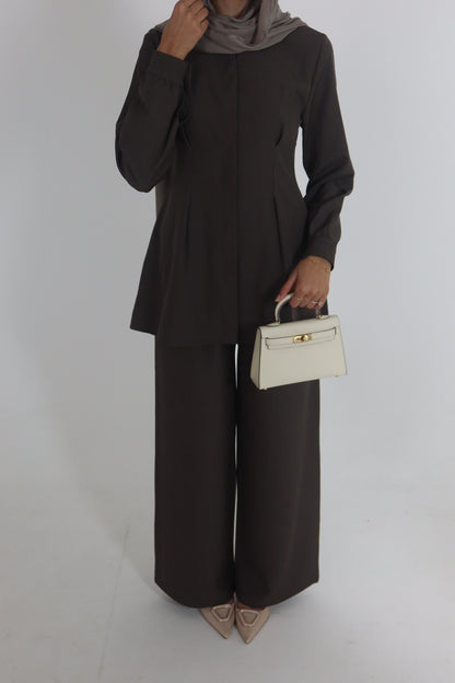Sierra Pleated Tailored Shirt And Trouser Set