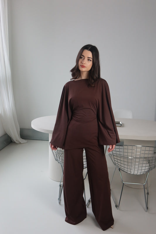 Layla Asymmetric Top and Trouser Set
