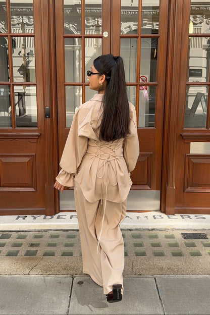 Ayla Tie Back Structured Shirt And Trouser Co Ord Set