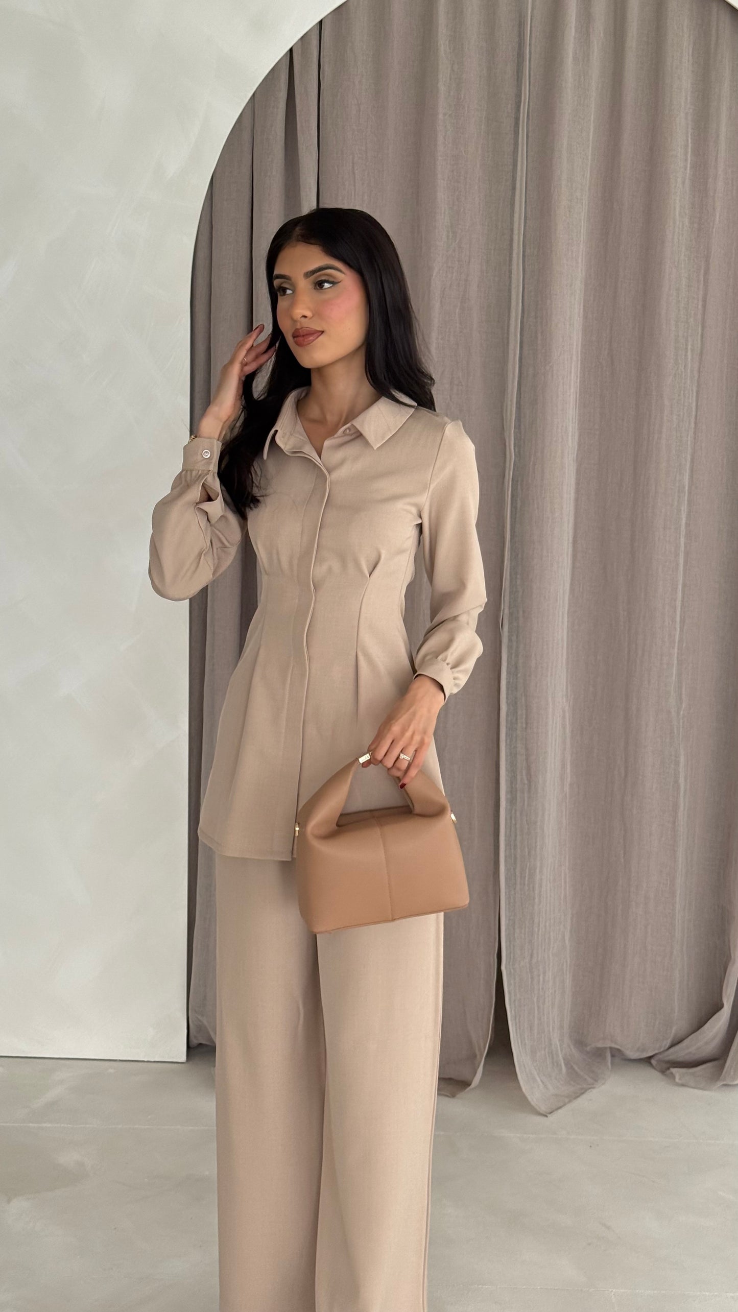 Sierra Pleated Tailored Shirt And Trouser Set